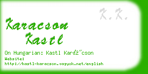 karacson kastl business card